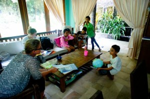 Chelsea and Fiona + the kids